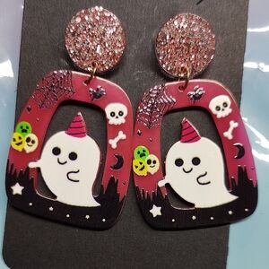 Ghost Halloween Earrings for Kids
